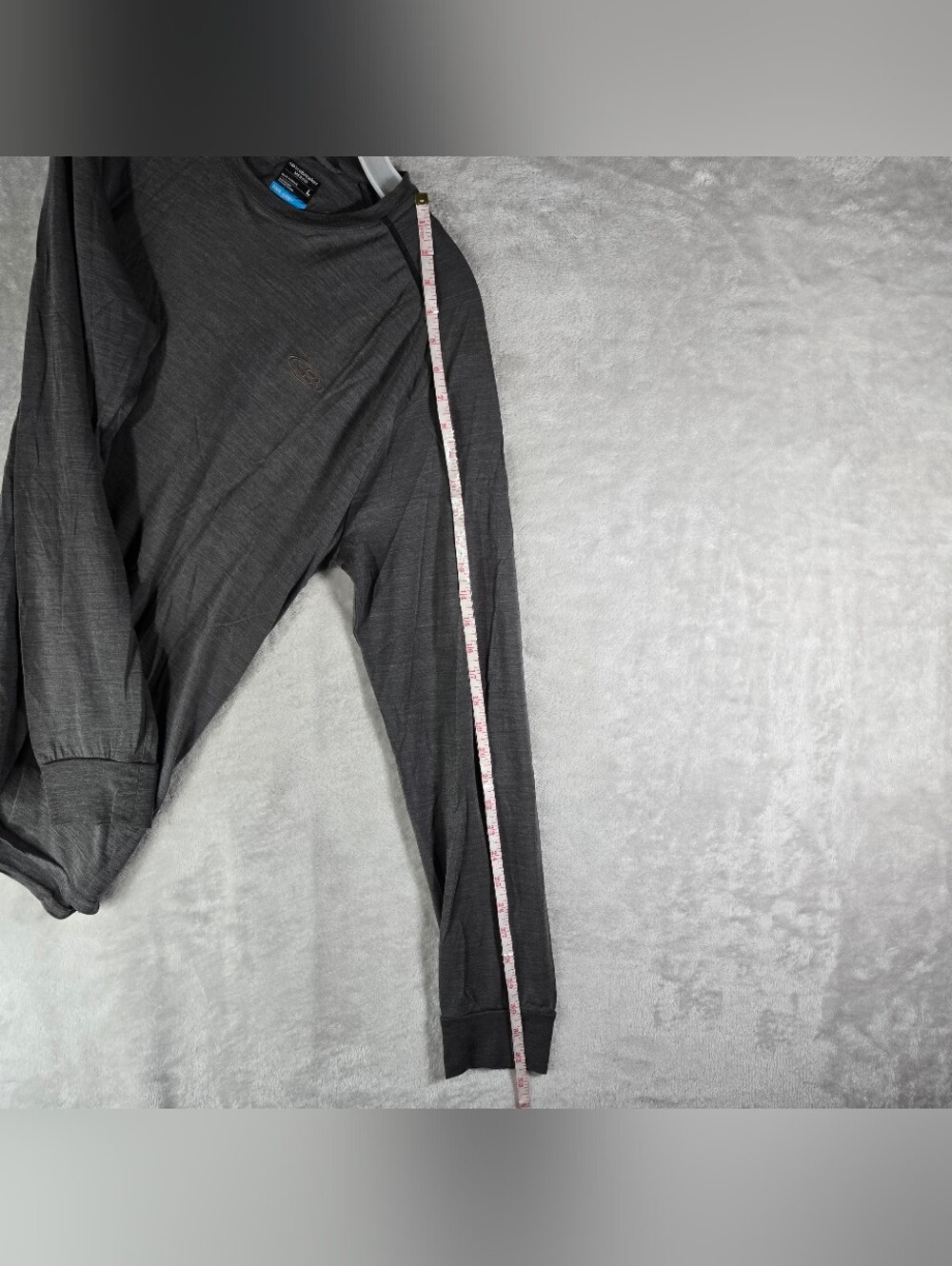 Icebreaker Cool Lite Long Sleeve Crewneck Shirt Men Large Gray Merino Wool Blend - Picture 9 of 11